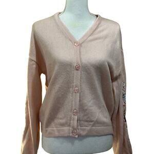 Cat lady cardigan, pink, XS, Kawaii, cute, whimiscal, playful, feminine, Anime